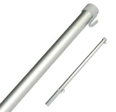 Asta alluminio diam.32mm. con ganci