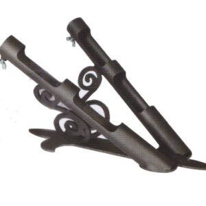 Supporto ferro battuto a due sedi diam.32mm.