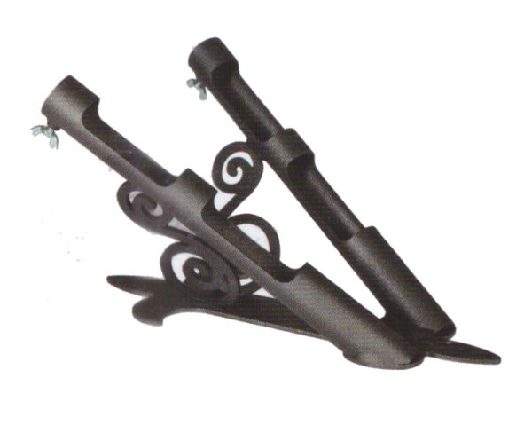 Supporto ferro battuto a due sedi diam.32mm.