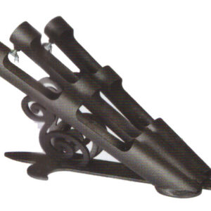 Supporto ferro battuto a tre sedi diam.32mm.