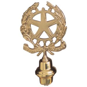 Puntale lancia emblema Repubblica Italiana ottone